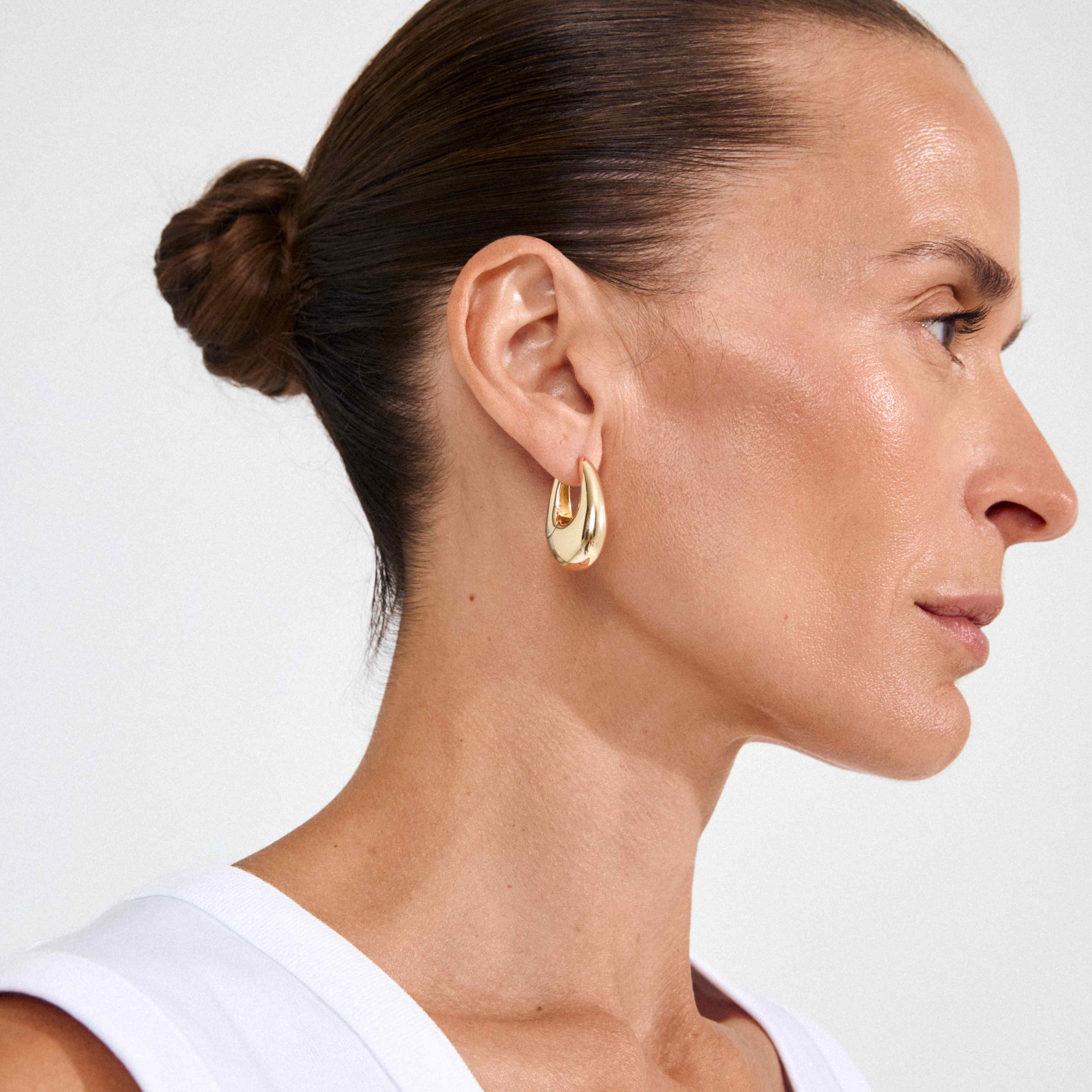 AUTUMN Recycled Chunky Retro Hoop Earrings - Image 3